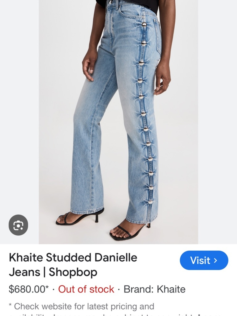 Khaite Danielle Women’s Straight-Leg Jeans with Side Ring Detail - Picture 4 of 17
